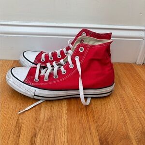 Converse Red High-Top Sneakers with Iconic Design